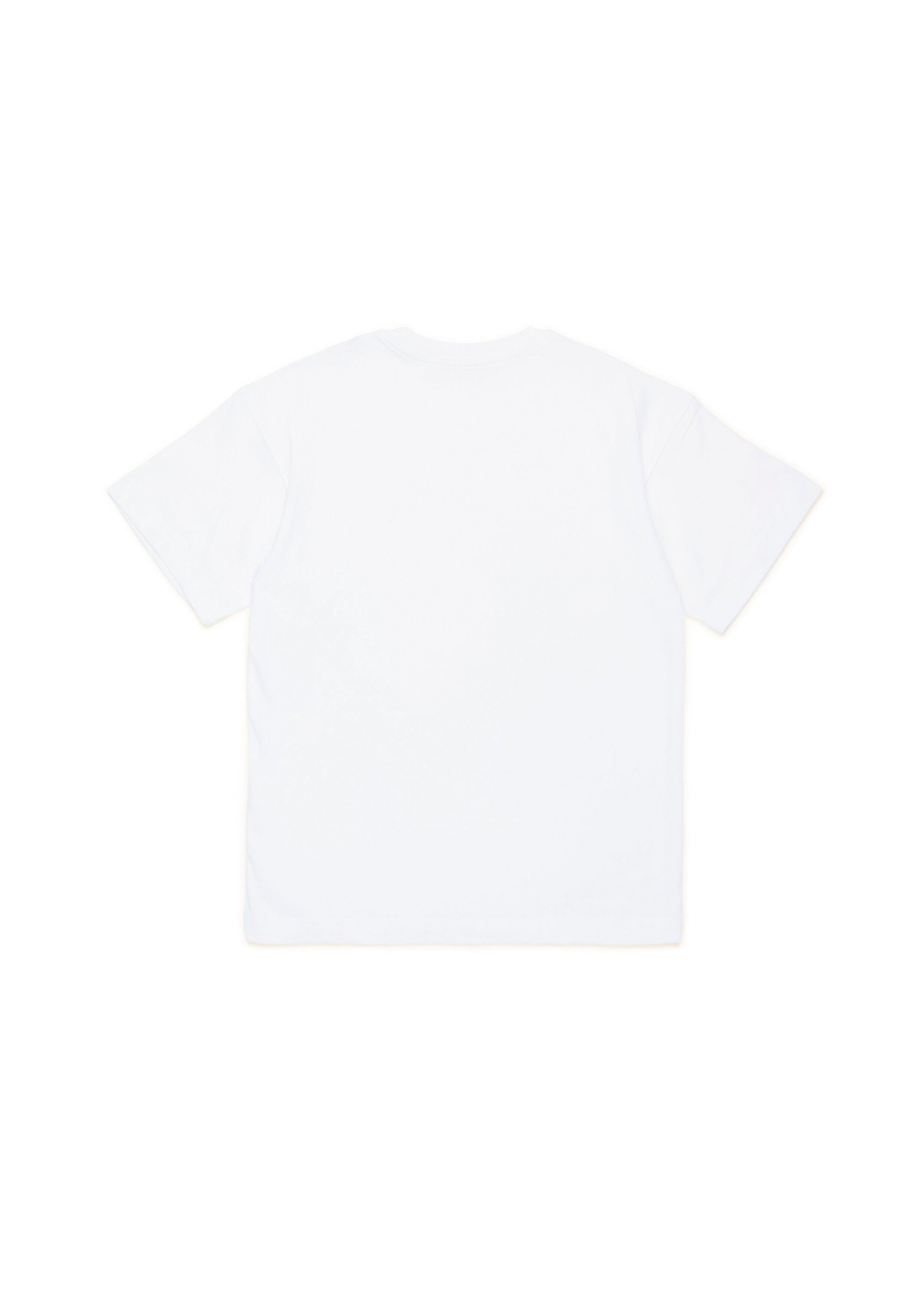 Diesel Kids T-shirt Bianca con Oval D in Metallo per Bambini (retro)