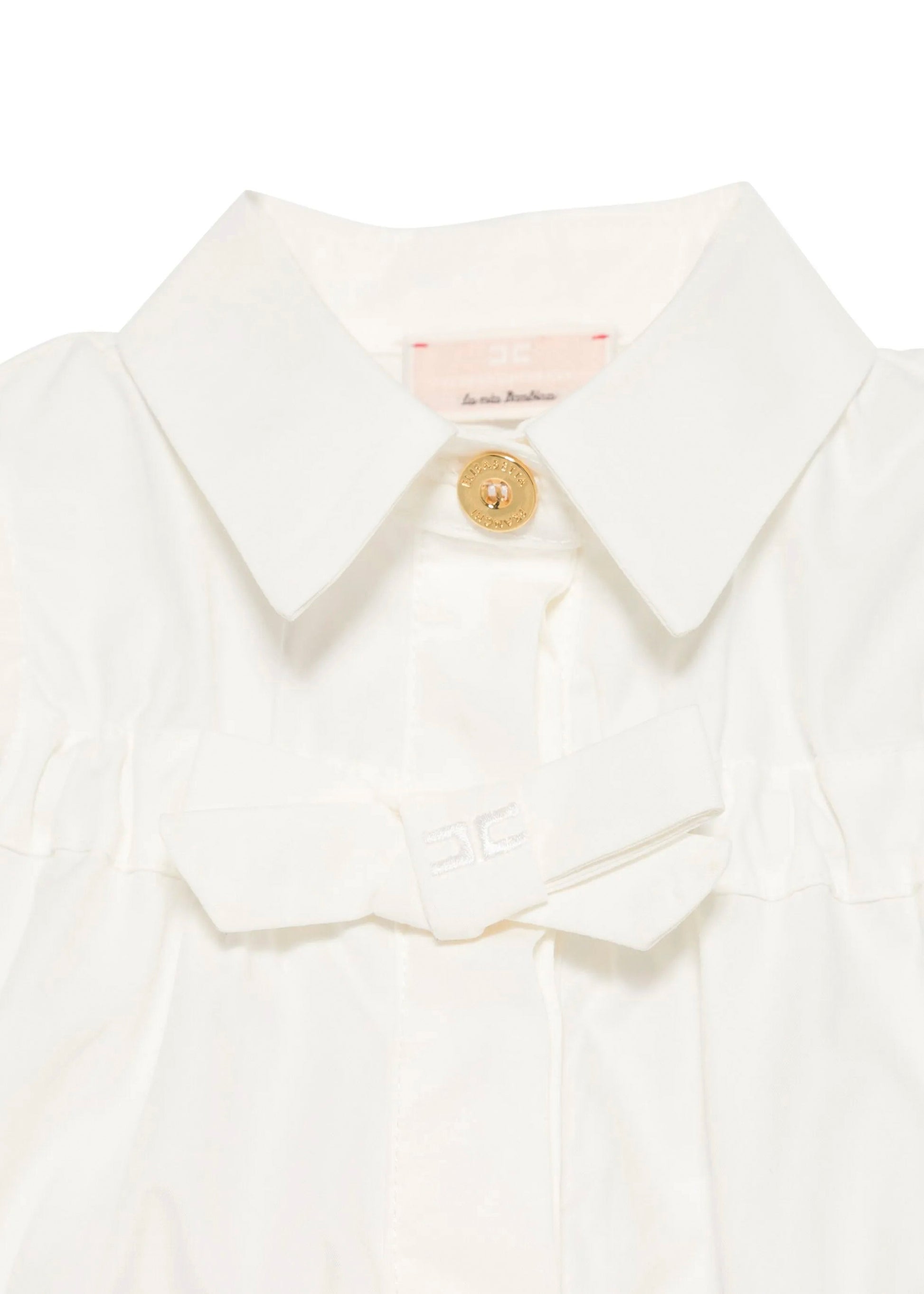 Elisabetta Franchi La Mia Bambina Camicia Panna con Fiocchi per Neonate