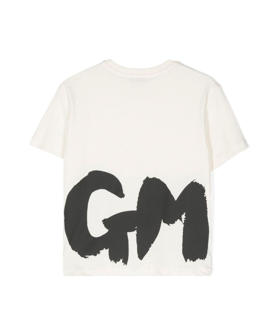 MSGM Kids T-shirt Bianca con Stampa Logo per Bambini (retro)