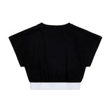Iceberg Kids T-Shirt Nera Crop per bambine