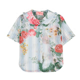 Vivetta Kids Blue Floral Print Shirt for Girls