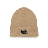 Diesel Kids Cappello Beanie Beige con Oval D