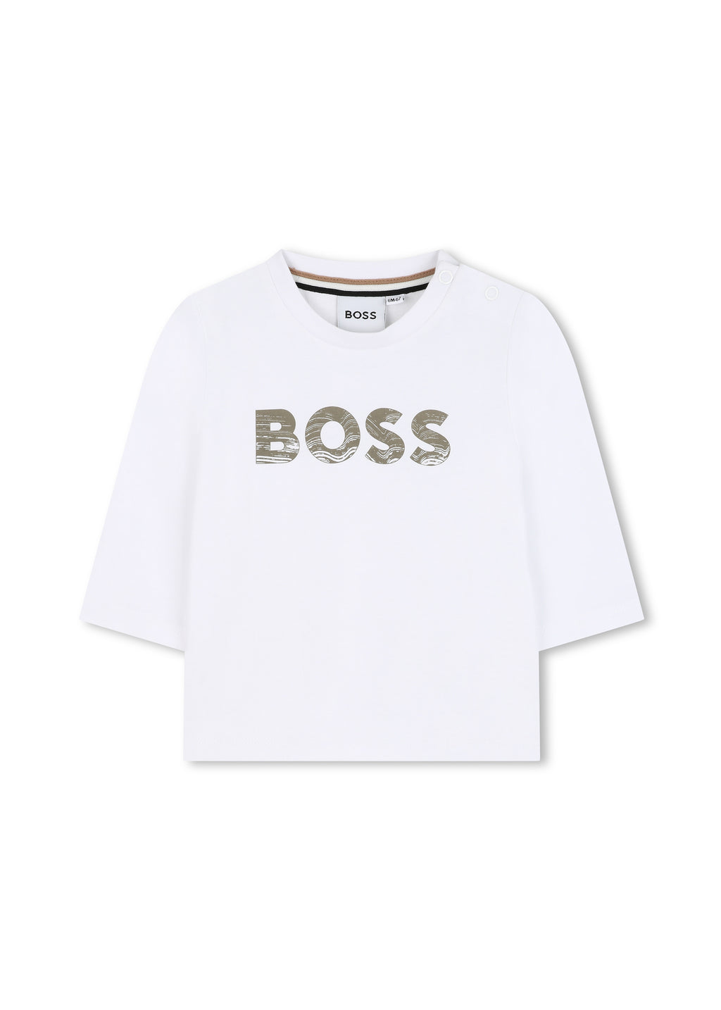 Boss Kids T-Shirt Bianca con Stampa Logo