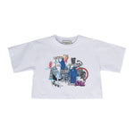 Iceberg Kids T-shirt Crop Bianca con Stampa per Bambine