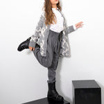 Pinko Kids Cardigan Grigio con Logo All-over per Bambine