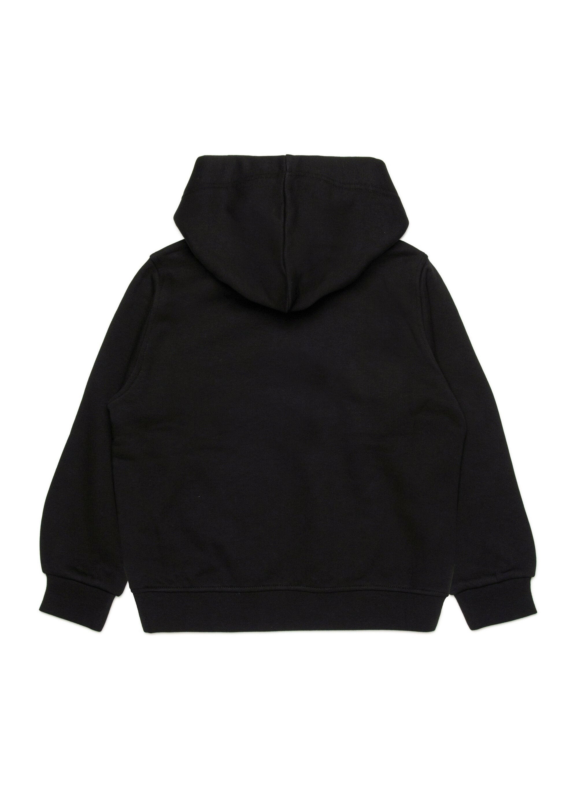 Diesel Kids Felpa Nera con Cappuccio per Bambini (retro)