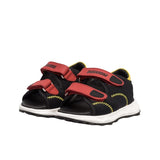 Dsquared2 Kids Sandalo Nero/Rosso/Giallo con Chiusura a Strappo per Bambini
