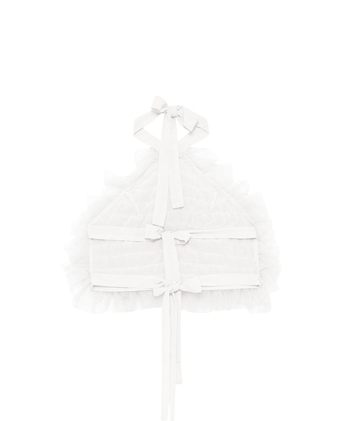 Patrizia Pepe Top Bianco con Ruches per Bambine