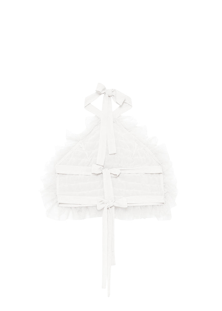 Patrizia Pepe Top Bianco con Ruches per Bambine