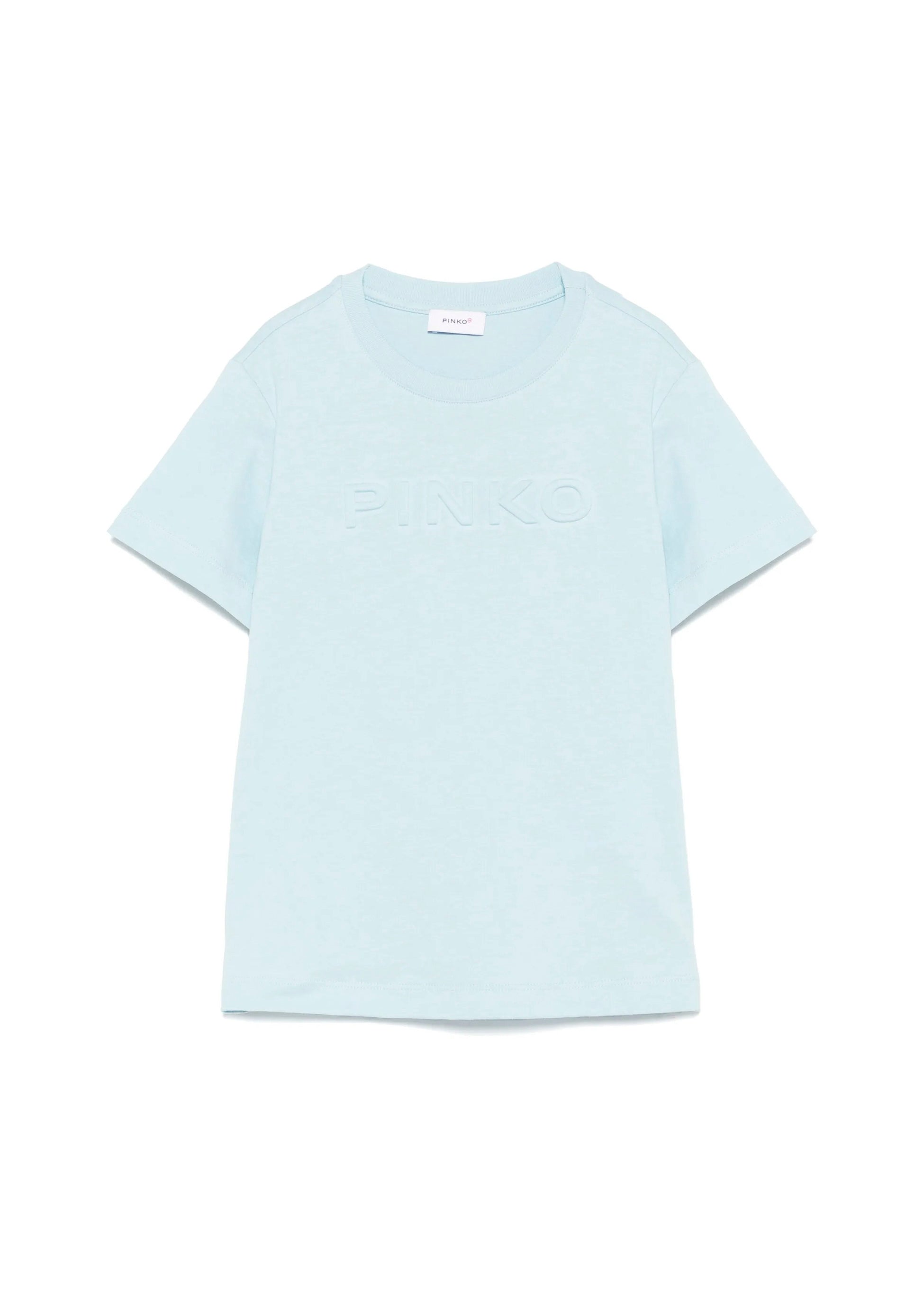 Pinko Kids T-shirt Celeste con Logo per Bambine