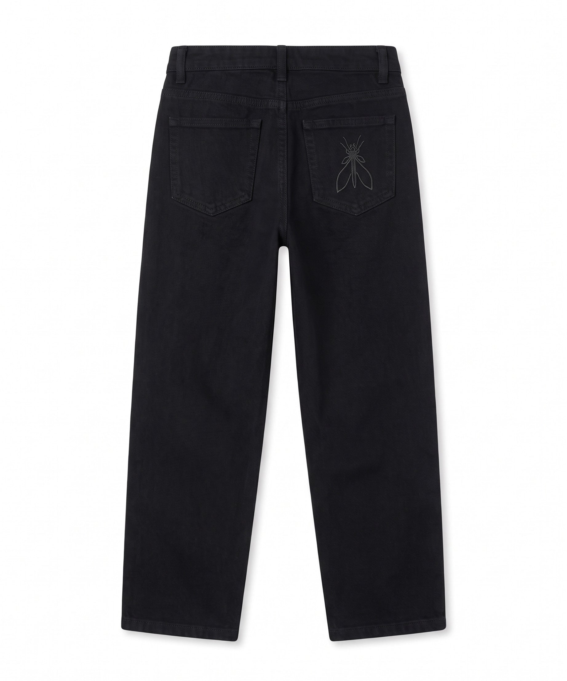 Patrizia Pepe Kids Pantalone Nero con Ricamo Logo sul Retro per Bambine