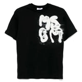 MSGM Kids T-shirt Nera con Stampa Graffiti per Bambini fronte