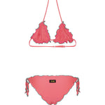 F**K Kids Costume Due Pezzi Fucsia con Dettagli Verde per Bambine