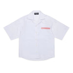 Dsquared2 Kids Camicia Bianca con Logo stampato sul Fronte e Stampa sul Retro per Bambini