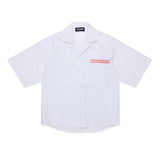 Dsquared2 Kids Camicia Bianca con Logo stampato sul Fronte e Stampa sul Retro per Bambini