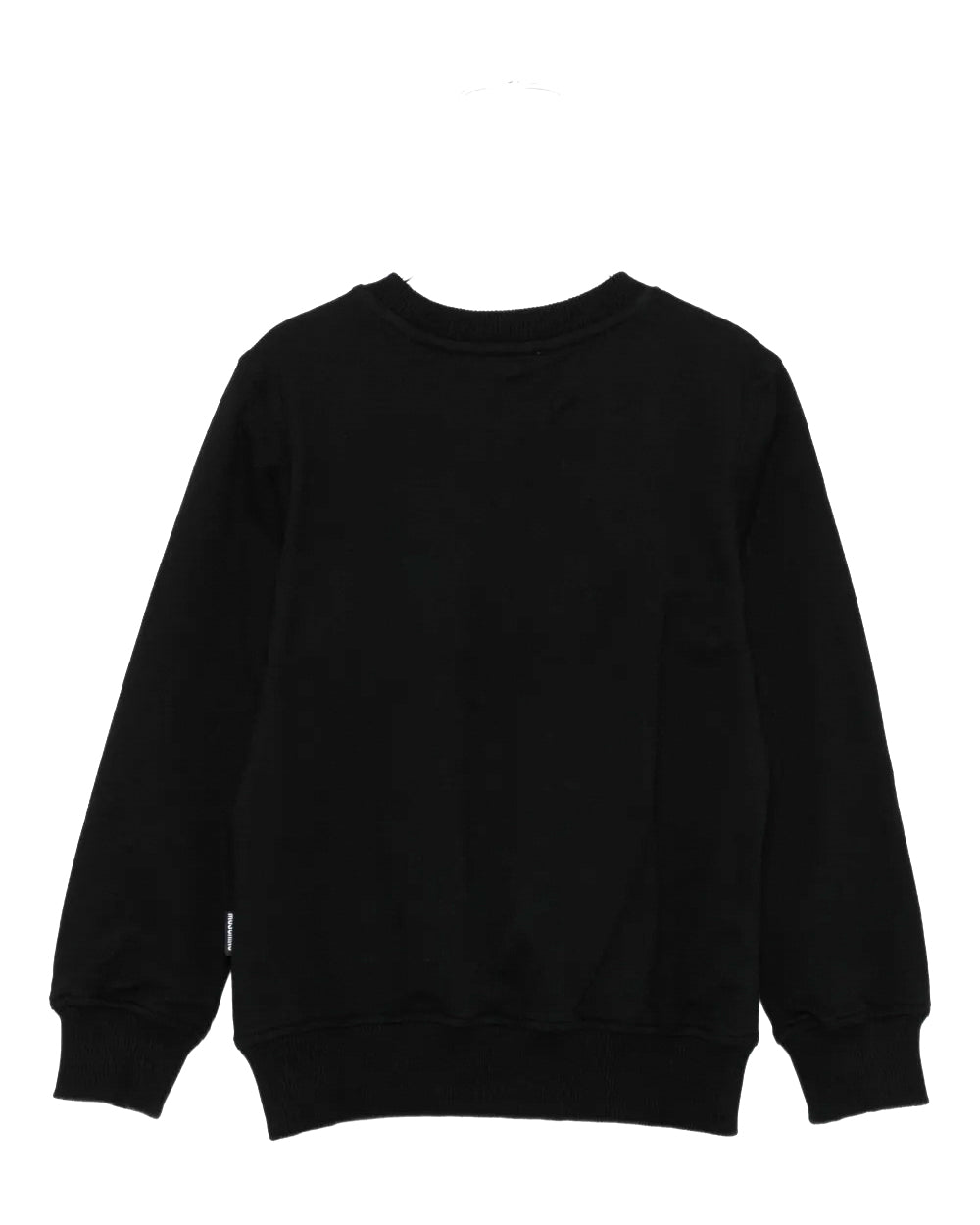 Moschino Kids Felpa Girocollo Nera con Patch Logo per Bambini