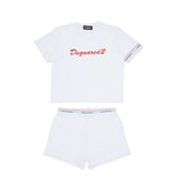 Dsquared2 Kids Pigiama Bianco con Banda Elasticizzata per Bambine