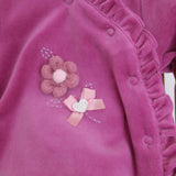 Minibanda Tutina Fucsia con Ricamo Fiori per Neonate