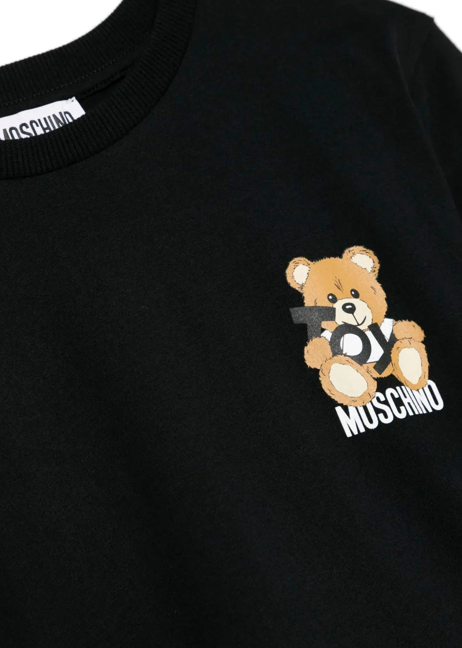 Moschino Kids T-shirt Nera con Stampa Toy per Bambini