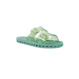 Sensi Kids Jelly Sandalo Verde Salvia Doppia Fascia per Bambine (fronte)