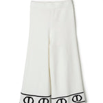 Twinset Kids Pantaloni Bianchi con Banda Logo per Bambine