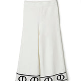 Twinset Kids Pantaloni Bianchi con Banda Logo per Bambine