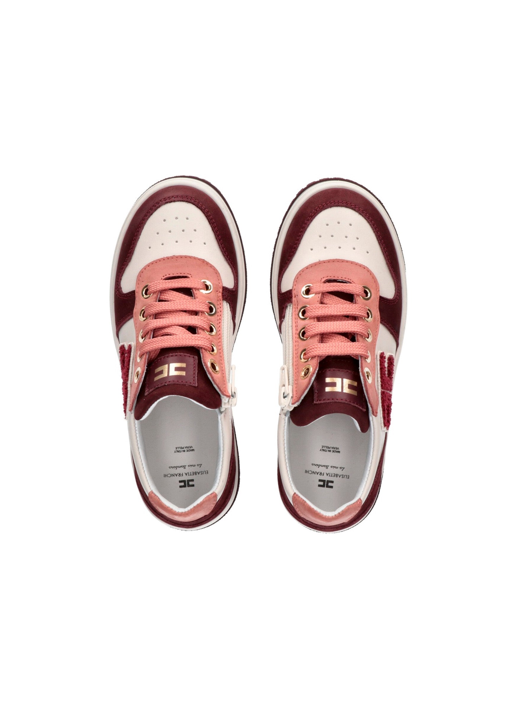 Elisabetta Franchi La Mia Bambina Sneakers Burro/Bordeaux per Bambine