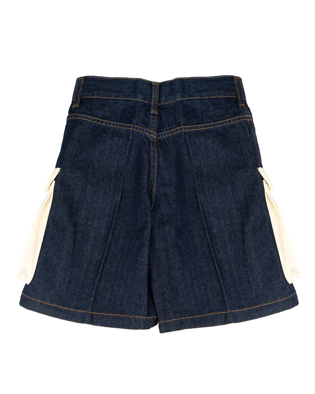 Yes London Kids Bermuda in Denim con Tasconi Beige per Bambini