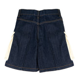 Yes London Kids Bermuda in Denim con Tasconi Beige per Bambini