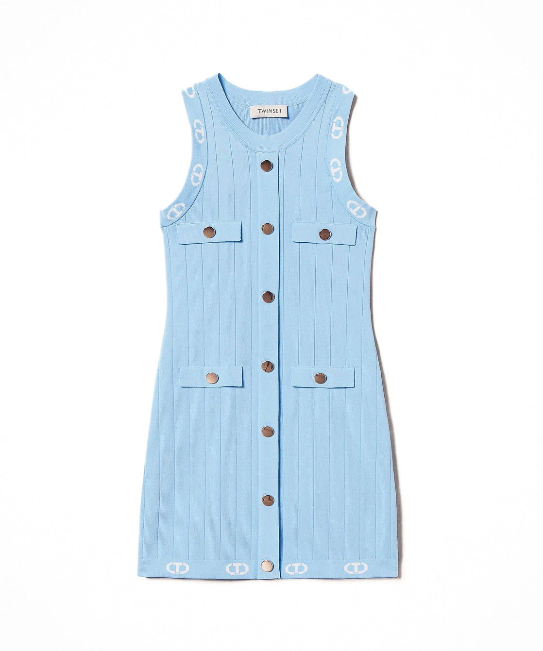 Twinset Kids Abito Celeste con Logo per Bambine ( still life)