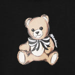 Moschino Kids Felpa con Cappuccio Nera e Stampa Frontale Teddy Unisex per Bambini