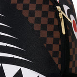 Sprayground Kids Zaino Marrone Sharks in Paris con Stampa Squalo Check e Logo per Bambini o Bambine