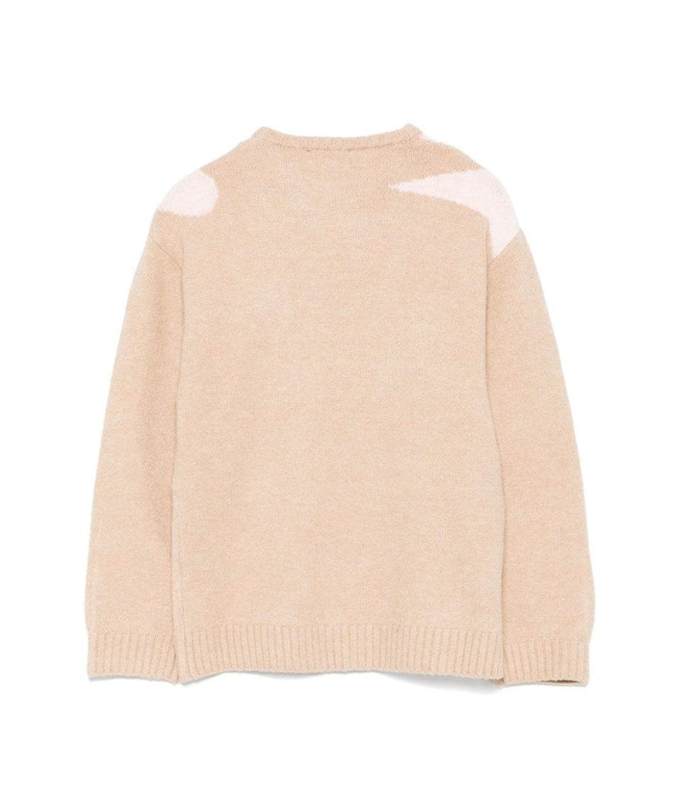 Pinko Kids Maglione Cammello con Logo per Bambine (retro)