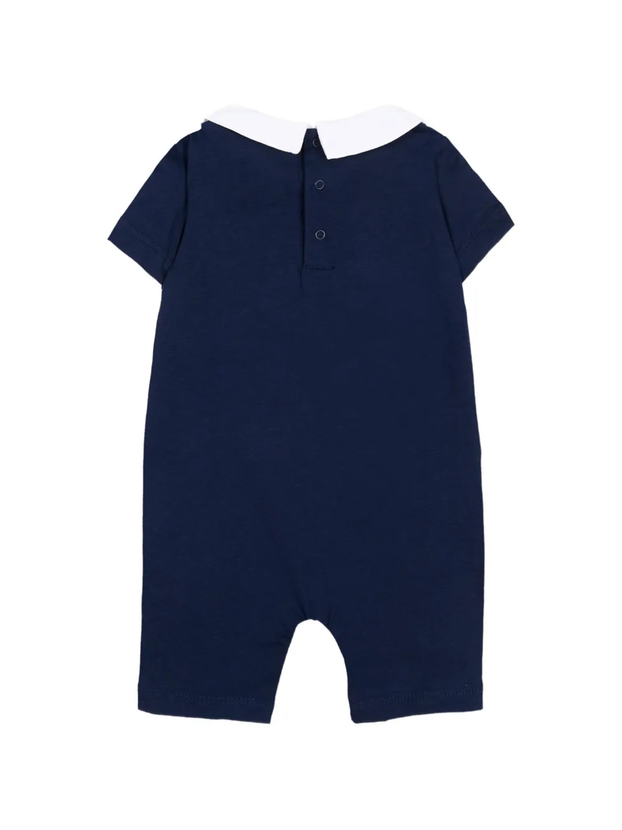Moschino Kids Pagliaccetto Blu con Logo Teddy Bear per Neonati