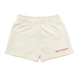 Palm Angels Kids Short Panna con Logo per Neonate