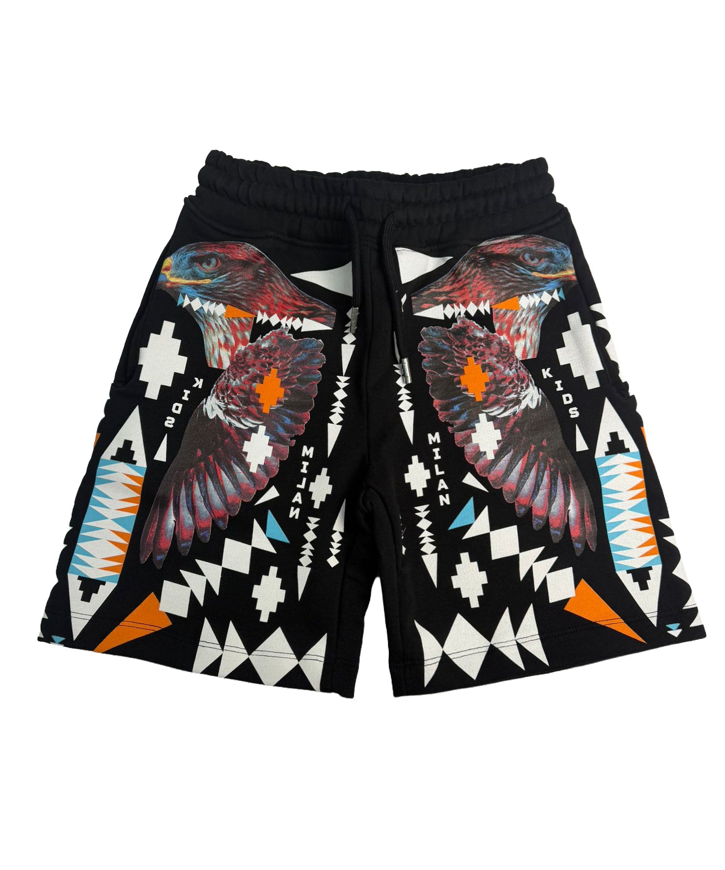Marcelo Burlon County of Milan Kids Bermuda Nero con Stampa per Bambini