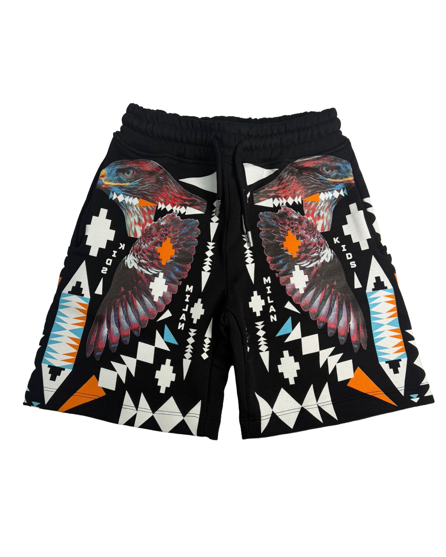 Marcelo Burlon County of Milan Kids Bermuda Nero con Stampa per Bambini