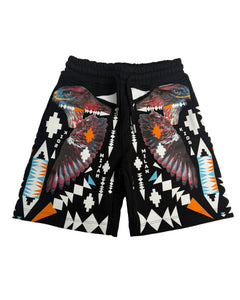Marcelo Burlon County of Milan Kids Bermuda Nero con Stampa per Bambini