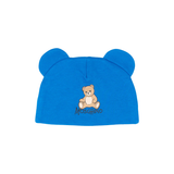 Moschino Kids Cappello Principess Blue con Stampa Teddy per Neonati