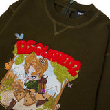 Dsquared2 Kids Abito Verde con Stampa per Neonate