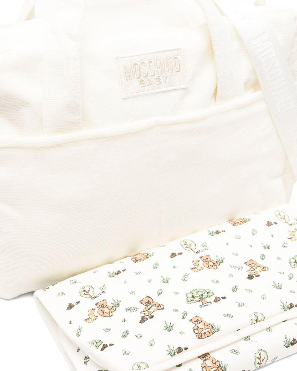 Moschino Kids Borsa Mamma Panna con Fasciatoio