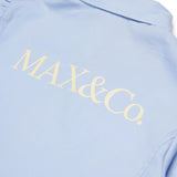 Max & Co Kids Camicia Crop Celeste con Stampa Logo sul Retro per Bambine