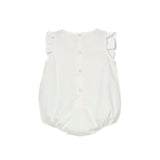 Elisabetta Franchi My Little Girl Cream Romper with Ruffles for Newborns