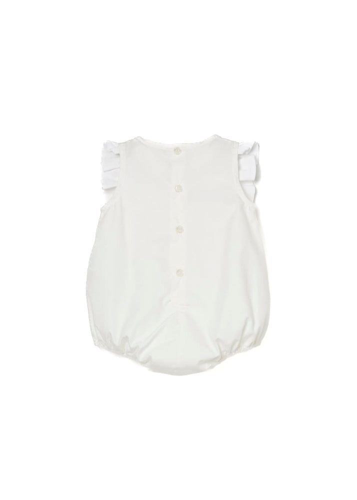 Elisabetta Franchi My Little Girl Cream Romper with Ruffles for Newborns