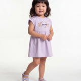 Moschino Kids Lilac Dress with Teddy Bear Logo for Baby Girls