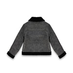 Iceberg Kids Giacca Grigia con Colletto in shearling Nero e Tasche Frontali per Bambini