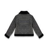 Iceberg Kids Giacca Grigia con Colletto in shearling Nero e Tasche Frontali per Bambini