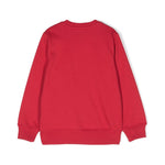 Moschino Kids Felpa Rossa Girocollo con Logo Teddy Bear per Bambini (retro)