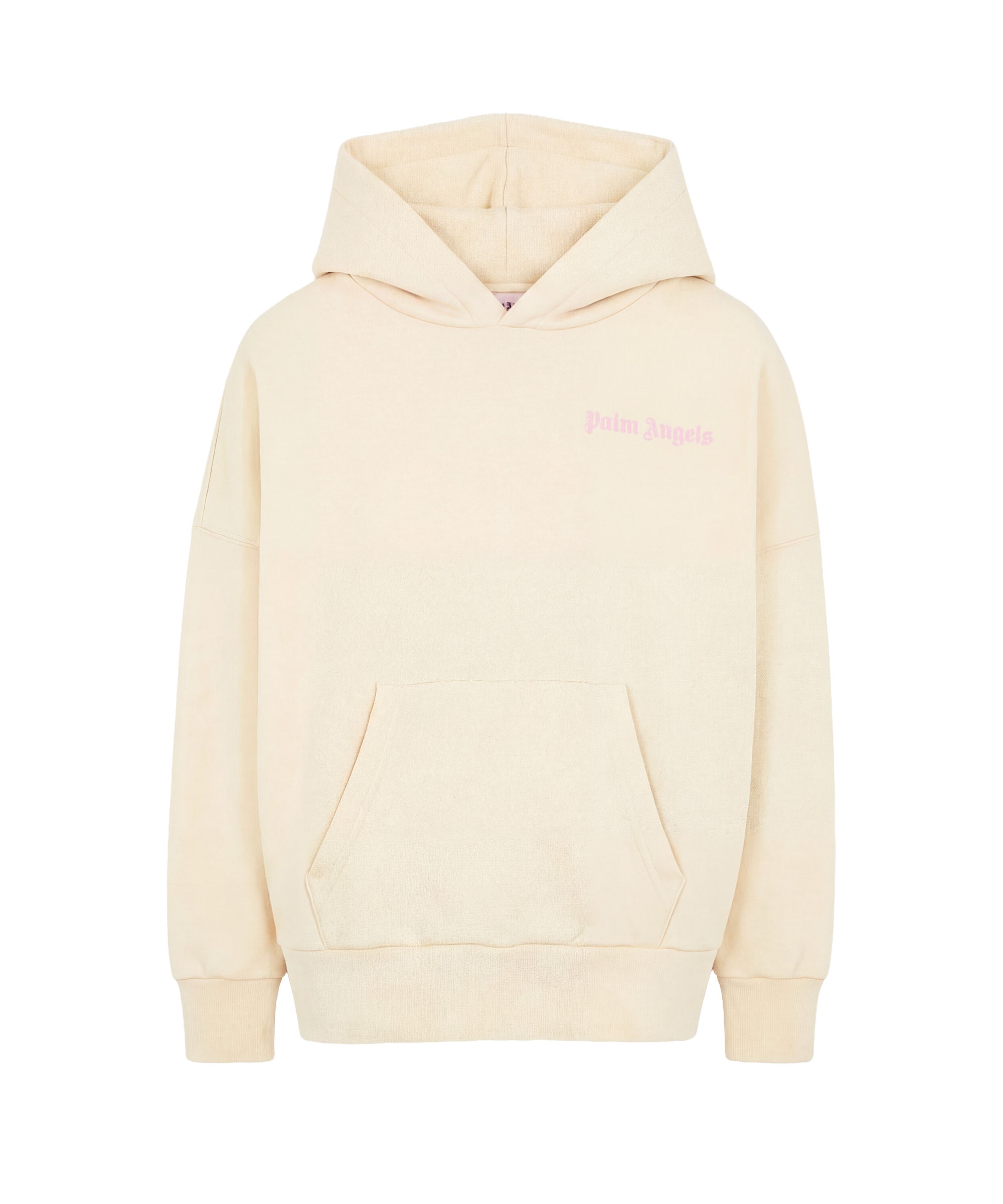 Palm Angels Kids Felpa Panna con Stampa Logo per Bambine