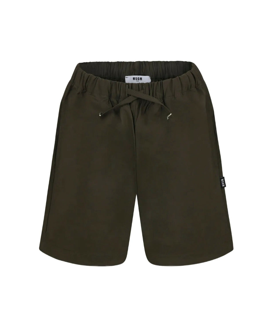 MSGM Kids Bermuda Parachute Verde per Bambini (fronte)